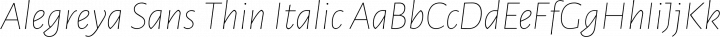 Alegreya Sans Thin Italic free font